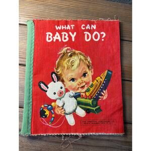 What Can Baby Do? The Hampton Publishing Co fabric book Made in USA 1949